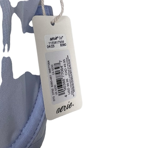 Aerie SMOOTHEZ Unlined Mesh Balconette Bra Eyelet Blue - Picture 7 of 9